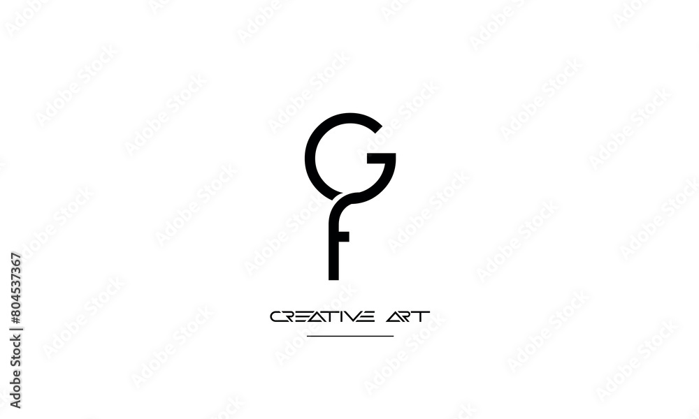 GF, FG, G, F abstract letters logo monogram GF, FG, G, F abstract letters logo monogram