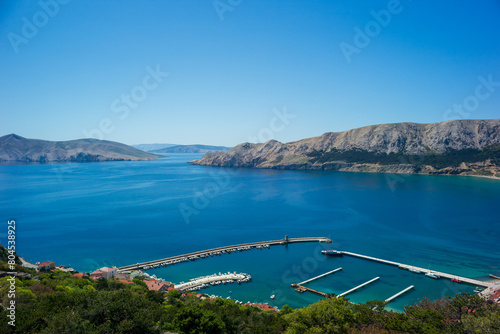 baska, croatia, 29 april 2024, panoramic view of the bay from the cemetery
