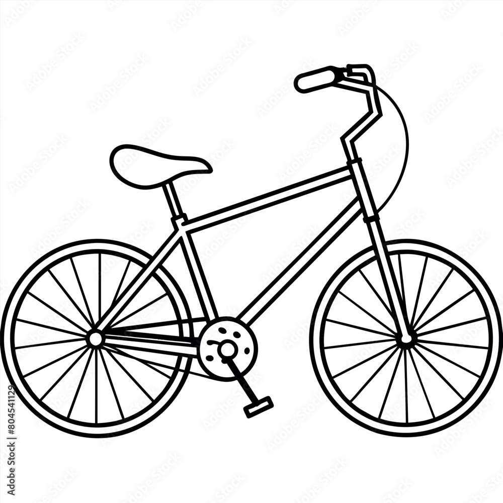 Fototapeta premium bicycle outline illustration digital coloring book page line art drawing