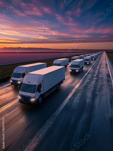 Efficient Freight Delivery Fleet Managed Through Centralized Mobile Platform © kittipoj