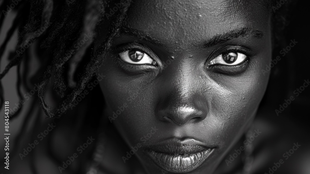 A close up of a woman with dreadlocks and an expression, AI A close up of a woman with dreadlocks and an expression, AI
