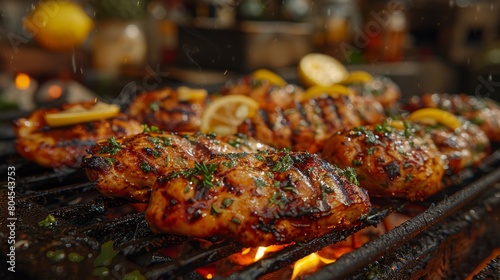 Juicy Grilled Chicken with Lemon Slices