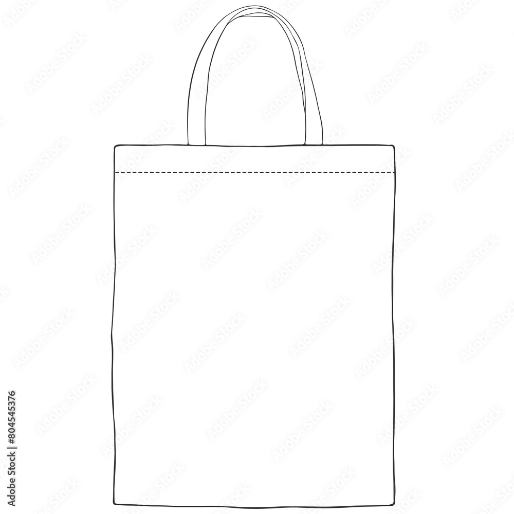 simple black outline tote bag mockup Stock Illustration | Adobe Stock