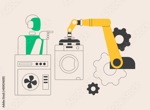 Home robot technology abstract concept vector illustration.