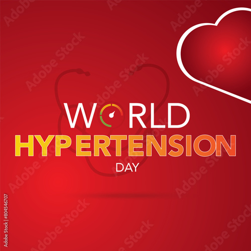 Vector illustration on the theme of World Hypertension day observed on every year. Hypertension show High blood pressure . Banner poster, flyer and background design.