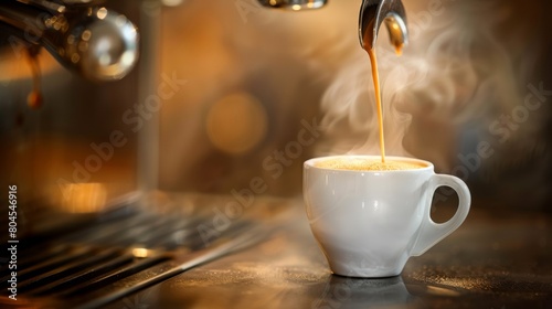 Fresh Espresso in White Cup photo