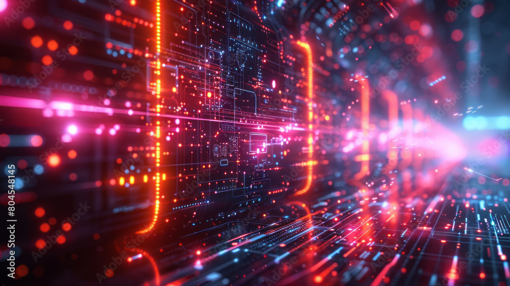 Cryptocurrency technology network neon laser light. Cryptocurrency digital currency concept.generative ai Cryptocurrency technology network neon laser light. Cryptocurrency digital currency concept.generative ai