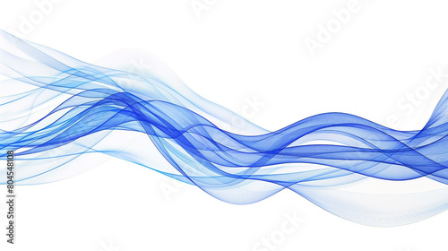 Galactic blue abstract wave illustration, crisply isolated on white, HD quality.