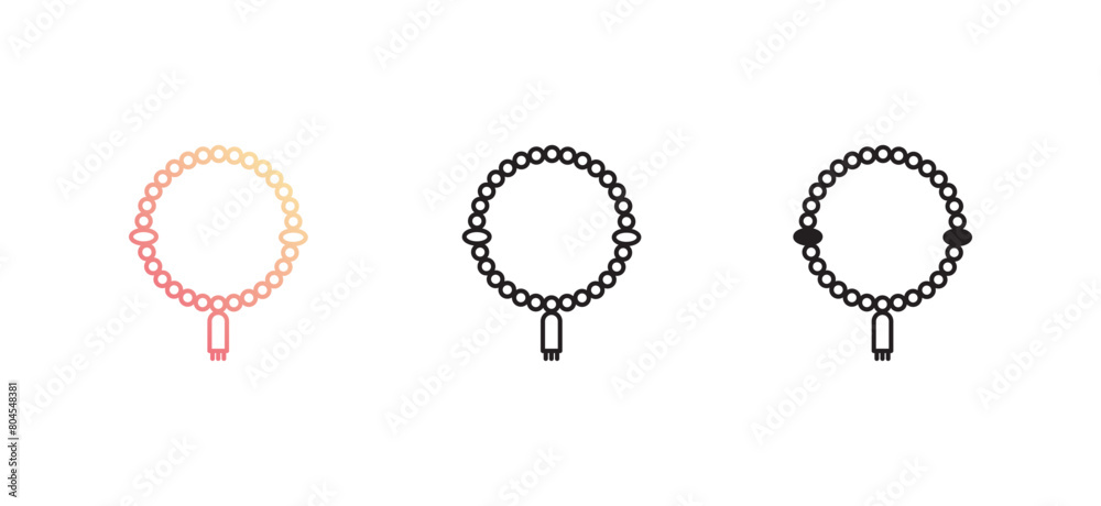 Prayer beads icon design with white background stock illustration Prayer beads icon design with white background stock illustration