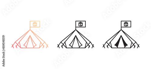 Mina Tent icon design with white background stock illustration
