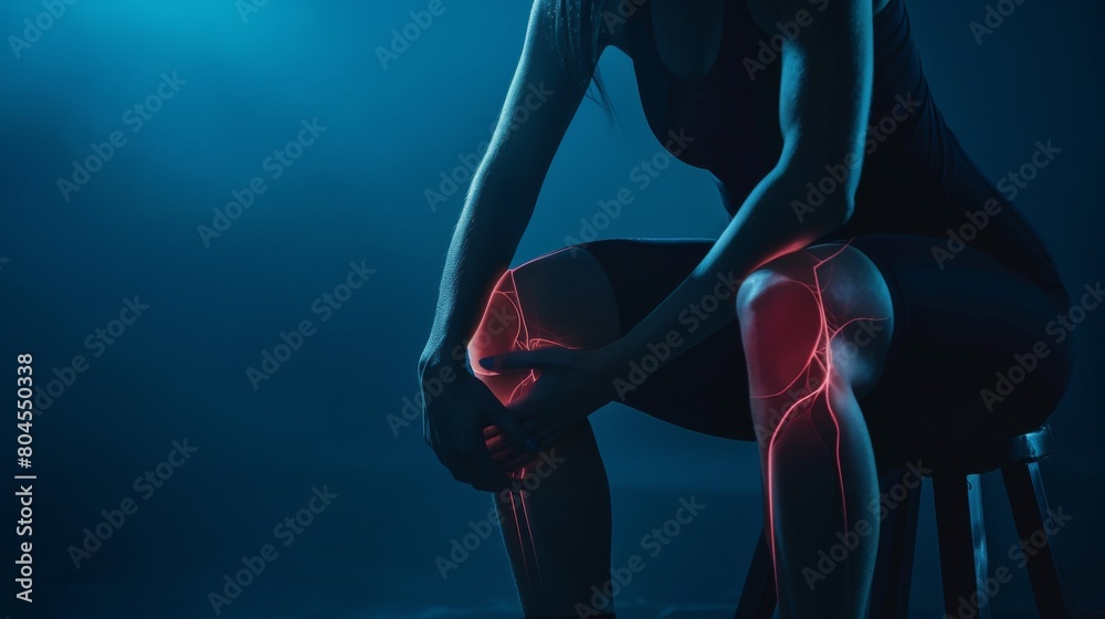 Elderly woman suffering from pain in knee pain due to bone disease ...