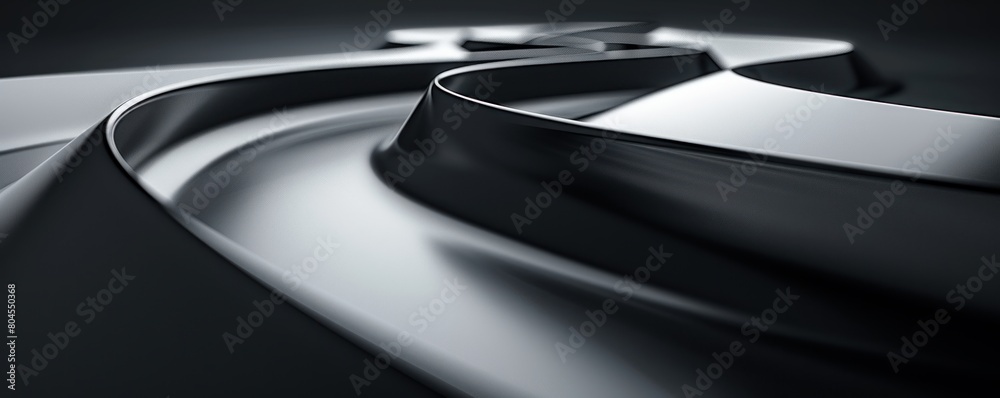 A minimalist coaster design with elegant curves and flowing lines, emphasizing the beauty of motion and speed