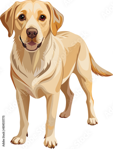 Labrador Retriever isolated on white background. Vector illustration.