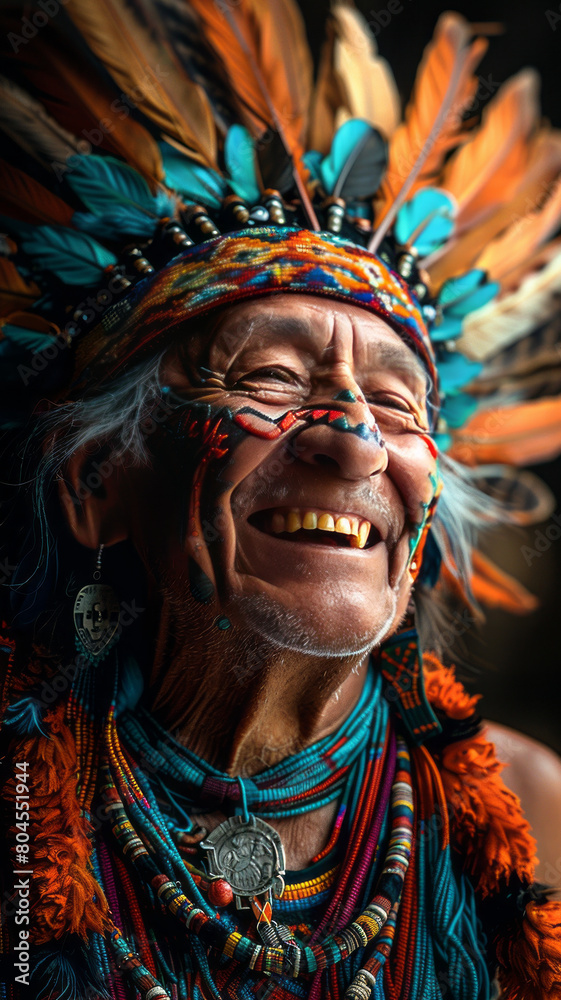 a man from mayan civilaization laughing .generative ai