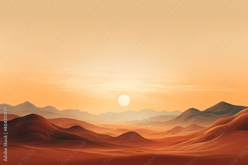 Mountains bathed in golden light as the sun sets behind them, casting long shadows, isolated on solid white background. Mountains bathed in golden light as the sun sets behind them, casting long shadows, isolated on solid white background.