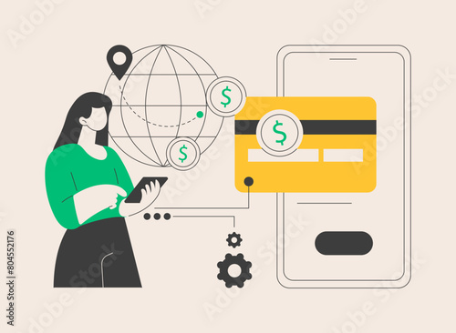 Money transfer abstract concept vector illustration.