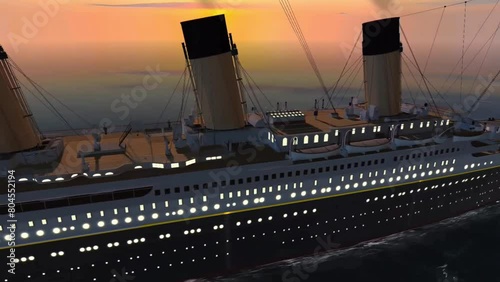 Close up view of titanic ship animation photo