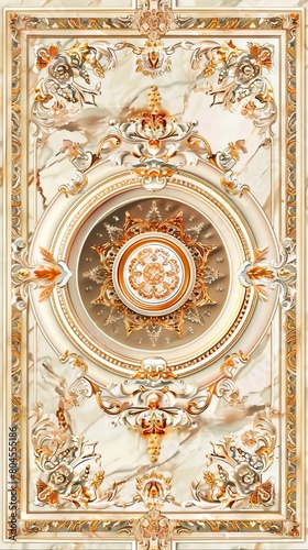 Lavish antique baroque  barocco ornate marble ceiling frame non linear reformation design. elaborate ceiling with intricate accents depicting classic elegance and architectural beauty