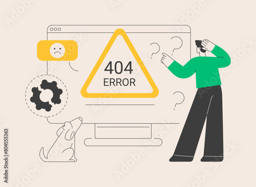 404 error abstract concept vector illustration. photo