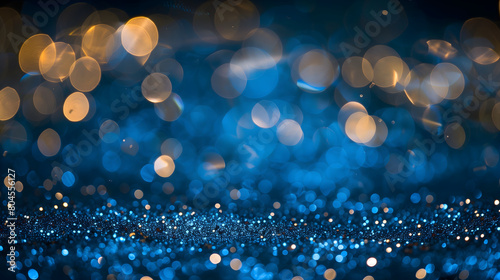 Blue and gold glitter background design