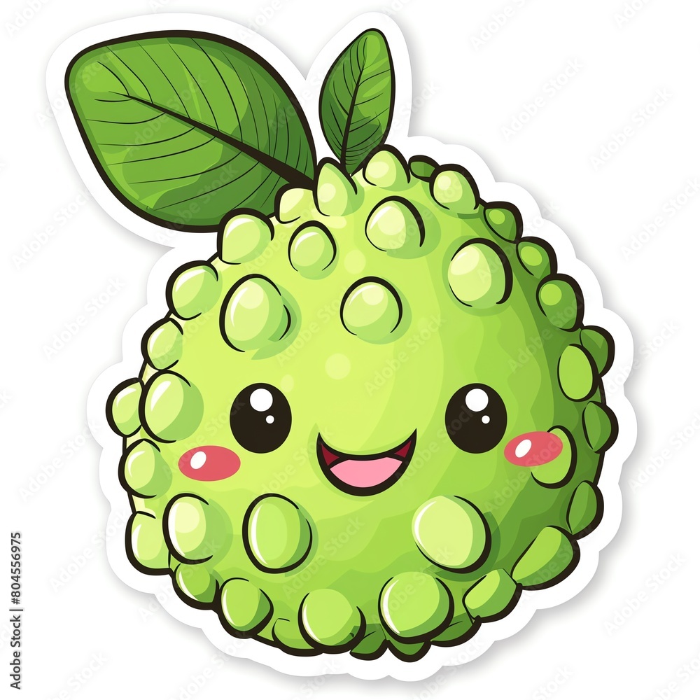 A cute, kawaii sticker of Cherry , clipart, isolated on white background A cute, kawaii sticker of Cherry , clipart, isolated on white background