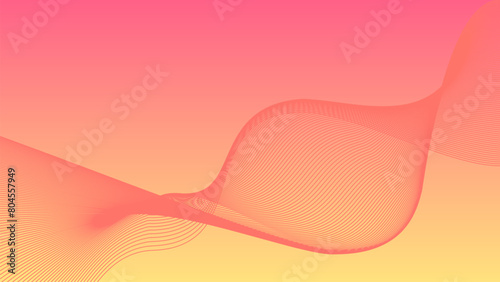 Abstract wire frame pink and orange gradient background
