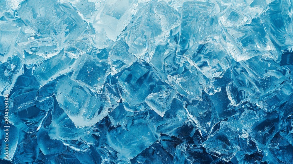 Ice Texture Background in Blue Color, Top View