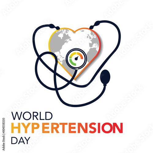 Vector illustration on the theme of World Hypertension day observed on every year. Hypertension show High blood pressure . Banner poster, flyer and background design.