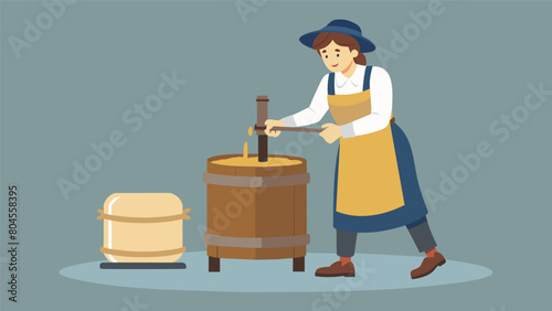 Butter churning Watch as a butter maker uses a traditional churn to turn cream into creamy and delicious homemade butter just like they did in. Vector illustration