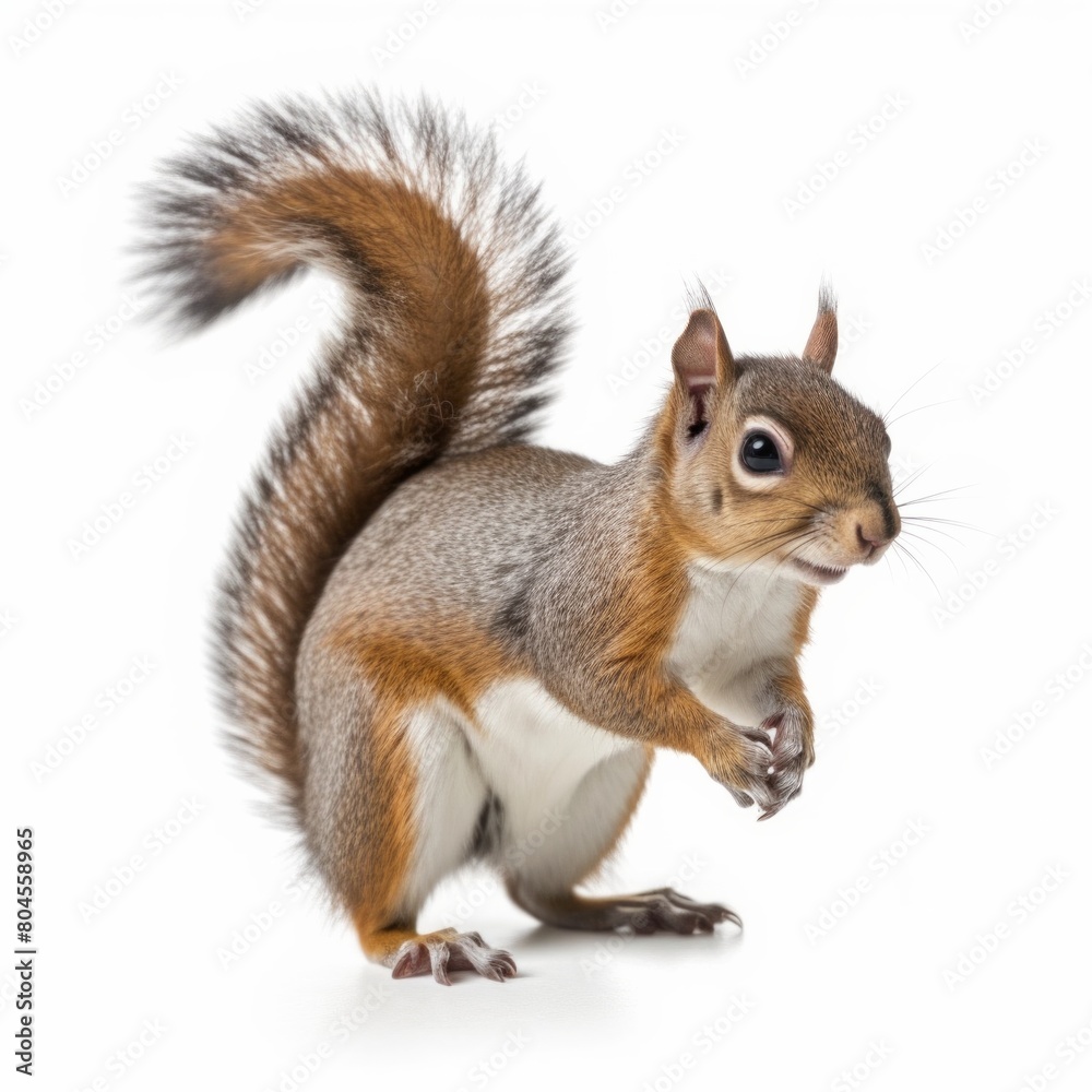 Red squirrel on white background Red squirrel on white background