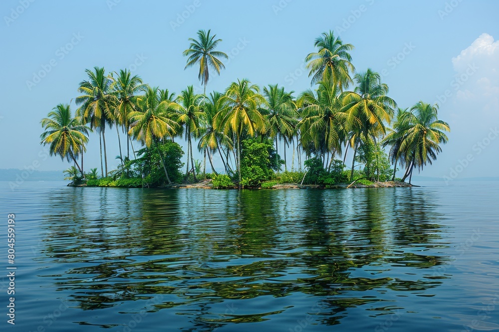 Fototapeta premium Small Island in the Middle of a Body of Water