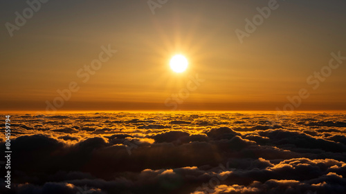 sunrise over the clouds