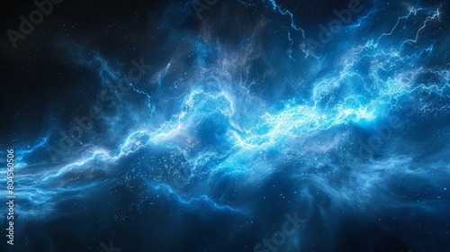 A blue lightning hit effect on a black background