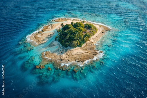 Island Amidst Vast Ocean