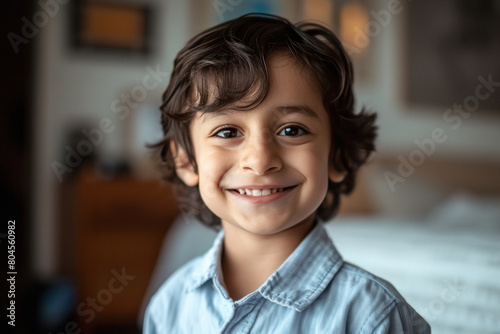 cute little boy wearing formal shirt