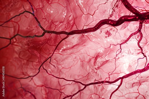 Illustration of understanding stroke and vascular brain issues, brain health.   Nerve endings and blood vessels photo