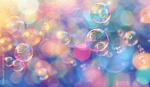 Floating bubbles in the air