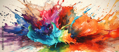 colorful watercolor ink splashes  paint 412