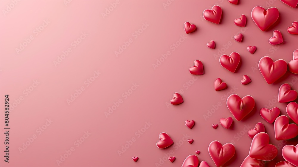Valentine s Day themed design template featuring a pink background adorned with red heart shapes providing ample copy space for your text Perfect for your creative projects