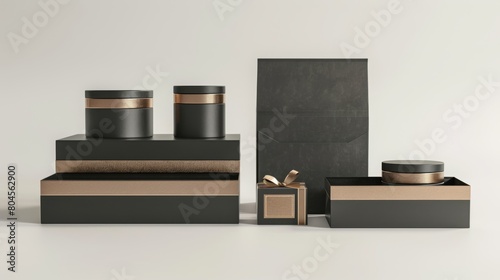 Wallpaper Mural Sophisticated Black and Bronze Packaging Design Torontodigital.ca
