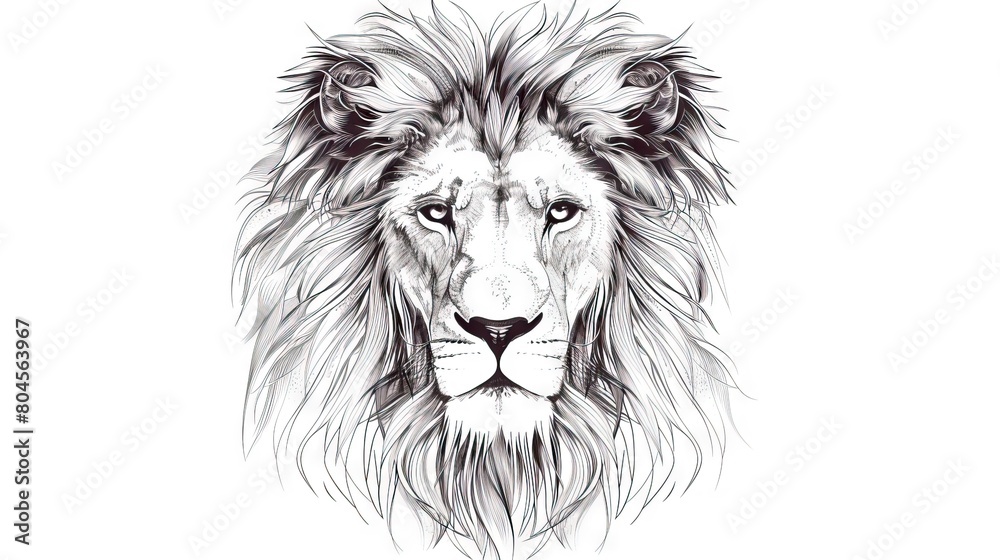 out line vector image ilustration lion head