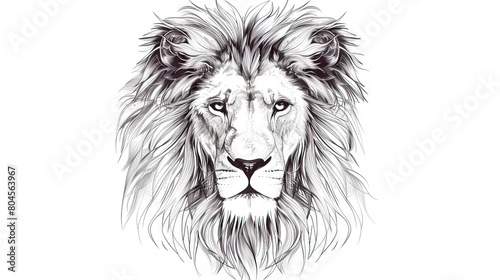 out line vector image ilustration lion head