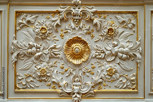 Lavish antique baroque, barocco ornate marble ceiling frame non linear reformation design. elaborate ceiling with intricate accents depicting classic elegance and architectural beauty