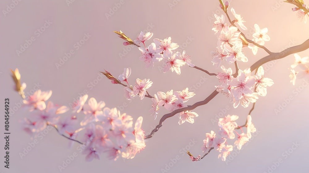 Delicate Cherry Blossoms Adorning Graceful Spring Tree Branches Delicate Cherry Blossoms Adorning Graceful Spring Tree Branches
