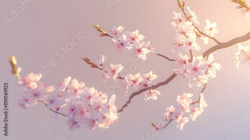 Delicate Cherry Blossoms Adorning Graceful Spring Tree Branches