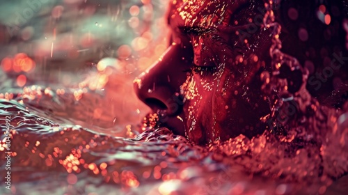 A closeup of a persons skin red and tingly from the contrast between a sauna and a plunge into cold water.. photo