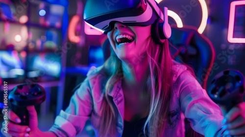 A Woman Enjoying Virtual Reality