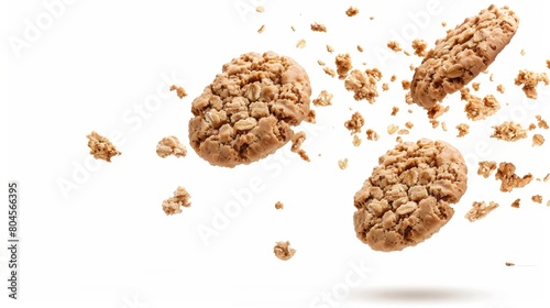 Freshly Baked Whole Wheat Biscuit with Oatmeal Cookie Generative AI photo