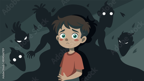 The child shuddered as the whispering shadows grew closer their unsettling words echoing in their mind..