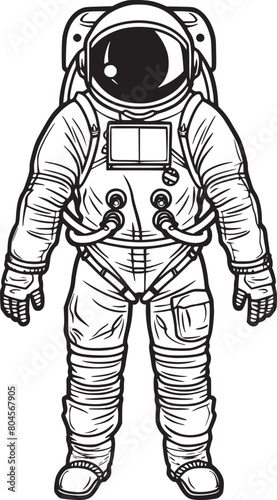 Astronaut hand drawn cartoon design